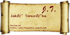 Jakó Tonuzóba névjegykártya